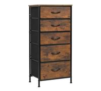 WOLTU Commode 5 Tiroirs, Meuble de Rangement à Tiroirs en Tissu