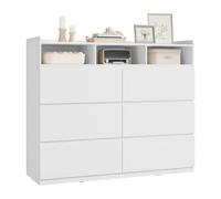 WOLTU Commode 6 Tiroirs et 3 Compartiments Ouverts, Armoire de Rangement