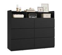 WOLTU Commode 6 Tiroirs et 3 Compartiments Ouverts, Armoire de Rangement