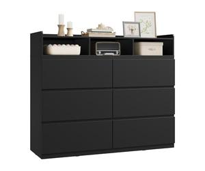 WOLTU Commode 6 Tiroirs et 3 Compartiments Ouverts, Armoire de Rangement
