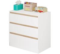 WOLTU Commode à 3 tiroirs Style scandinave, Meuble de Rangement pour Chambre Salon entrée Salle de Bains, Armoire en MDF 80x78x48 cm, Blanche