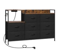 WOLTU Commode à 8 Tiroirs en Tissu, Commode avec Station de Charge