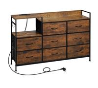 WOLTU Commode à 8 Tiroirs en Tissu, Commode avec Station de Charge
