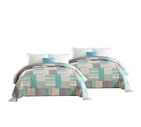 WOLTU Couver-lit Patchwork, Lot de 2 Dessus de Lit avec Boutis Imprimée, 170x210 cm