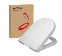 WOLTU Couvercle de siège WC en plastique avec système d'abaissement automatique Fast Fix/fixation rapide, charnières Softclose antibactérien Forme D
