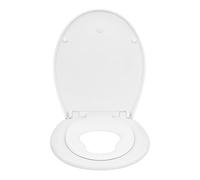 WOLTU Couvercle de WC Famille avec siège d'enfant,Abattant WC en Plastique avec abaissement Automatique,Blanc Forme O