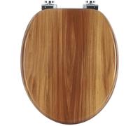 WOLTU Abattant WC Couvercle WC en bois MDF Soft Close avec Frein de Chute pour Couvette en O Siège de Toilette Charnières Zinguées et Inoxyables Ajustables, Montage par-dessous