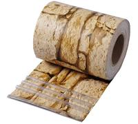 WOLTU Bandes Brise-Vue en PVC de 450g/m², Rouleau Brise-Vue Occultant 19cm x 35m, Résistant au Vent et au Soleil, pour Clôture, Jardin, Balcon, avec 25 Clips de Fixation, en Motif Pierre