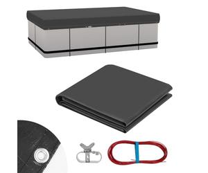 WOLTU Couverture de Piscine Rectangulaire Imperméable Anti-poussière 450x220cm Gris Foncé