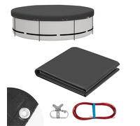 WOLTU Couverture de Piscine Ronde Imperméable Anti-poussière Ø560cm Gris Foncé