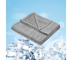 WOLTU Couverture d'été Arc-Chill Q-Max>0.45, Couverture de Refroidissement Confortable et Rafraîchissante pour Canapé Voyage Adulte et Enfant, Gris, 200x220 cm
