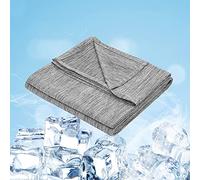 WOLTU Couverture d'été, Couverture de Refroidissement Confortable Couverture Arc-Chill Q-Max>0.45 Couverture Froide, Couverture Rafraîchissante pour Canapé Voyage Adulte Enfant, 200x220 cm Gris