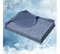 WOLTU Couverture d'Été, Couverture Rafraîchissante Fibre, Double Face, Respirant Légère et Confortable, Bleu, 220x240cm