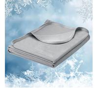 WOLTU Couverture d'Été, Couverture Rafraîchissante Fibre, Double Face, Respirant Légère et Confortable, Gris Clair, 220x240cm