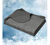 WOLTU Couverture d'Été, Couverture Rafraîchissante Fibre, Double Face, Respirant Légère et Confortable, Gris, 220x240cm