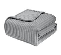 WOLTU Couverture en Flanelle Moelleuse, Plaid Polaire, 220x240 cm Gris