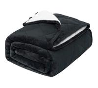 WOLTU Couverture Lestée, Couverture Pondérée 11kg, pour Dormir Plus Profondement, Double Face, en Flanelle et en Polaire Sherpa, 150x200 cm, Anthracite