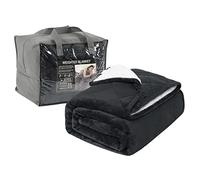 WOLTU Couverture Lestée, Couverture Pondérée 11kg 150x200 cm, Couverture Lourde pour Dormir, Couverture Double Face en Flanelle et en Polaire Sherpa, Anthracite