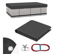 WOLTU Couverture Piscine Rectangulaire 450x220x20 cm, Bâche Protection pour Piscine Anti-poussière et Imperméable, en PE 200g/m² avec Œillets et Corde de Fixation, Gris Foncé