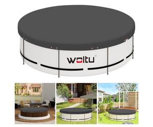 WOLTU Couverture Piscine Ronde F 420 cm, Convient aux piscines F 320-360 cm, Bâche Protection pour Piscine Solaire Hivernage Anti-poussière Imperméable en PE 200g/m² avec Œillets et Corde de Fixation