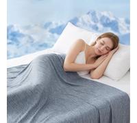 WOLTU Couverture Rafraichissante d'Été Bleu 220 x 240 cm | Tissu Arc-Chill Q-Max > 0,45, Couverture Rafraîchissante fraîche et aérée pour Lit Canapé Voyage