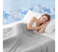 WOLTU Couverture Rafraichissante d'Été Gris Clair 220 x 240 cm | Tissu Arc-Chill Q-Max > 0,45, Couverture Rafraîchissante fraîche et aérée pour Lit Canapé Voyage