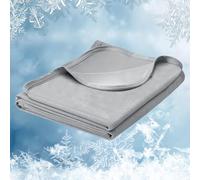 WOLTU Couverture Rafraichissante Fibre Arc-Chill Double Face Couverture de Refroidissement Froid Q-Max >0,45 Respirant Légère et Confortable pour Dormeurs Chauds Gris Clair, 100x120cm