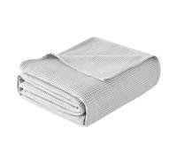 WOLTU Couvre lit 150x200 cm, en 100% Coton, Jeté de Canapé, Dessus de Lit pour Chambre à Coucher ou Salon, Couverture Légère pour Été Couverture Gaufrée, Gris