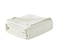WOLTU Couvre lit 220x240 cm, en 100% Coton, Jeté de Canapé, Dessus de Lit pour Chambre à Coucher ou Salon, Couverture Légère pour Été Couverture Gaufrée, Crème