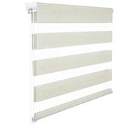 WOLTU Double Store Enrouleur,Directement sans perçage, Réglage de rideau latéral,translucide,45x150cm,Aspect Bois Hêtre