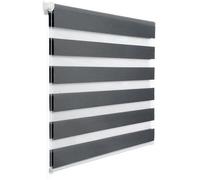 WOLTU Store Enrouleur Jour Nuit sans Perçage, Montage avec Clips, Rideau Translucide et Occultant en Double Tissu, Protection Vie Privée, pour Fenêtre ou Porte, 60l x 150L cm, Gris Foncé