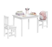 WOLTU Ensemble Table Enfant avec 2 Chaises - 60x50x48,5cm - avec Dossier -Dessin, Manger, Etudier -pour crèche,chambre,Blanc