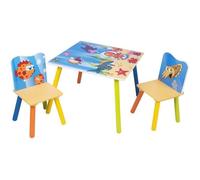 WOLTU 1 Table d'enfant + 2 chaises Motif imprimé océan pour Enfants d'âge préscolaire
