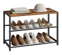WOLTU Étagère à Chaussures Meuble de Rangement 2 Niveaux pour Environ 6 Paires de Chaussures Etagère de Rangement pour Salle de Bai