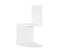 WOLTU Étagère d’angle flottante avec 2 étages,Étagère murale Style Zigzag pour placer image-magazine-photo,Étagère suspendue,Blanc