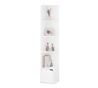 WOLTU Étagère d'angle à 5 Niveaux, Meuble d'angle | 1 Placard avec Porte, en Bois d'Ingénierie