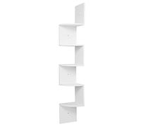 WOLTU Étagère d'angle, Étagère Murale,25X25X156cm Blanc,5 Niveaux | Convient aux Salons, Chambres, Salles de Bains, Entrées, Bureaux et à un Usage Décoratif