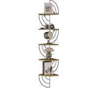 WOLTU Étagère d'angle, Étagère Murale, Bibliothèque à 5 Niveaux, 20x20x125cm, Marron Rustique+Noir W0ITT0100