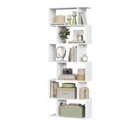 WOLTU Étagère de Rangement avec 6 Compartiments Ouverts Meuble Stockage Présentoir Bibliothèque pour Bureau Salon Classeur, en Panneau de Particules, Blanc, 60x23,5x160cm, SK012ws