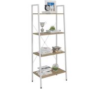 WOLTU 35x60x148cm Étagère de Rangement Étagère Fleur Étagère rayonnage 4 Niveaux Blanc+Chêne Clair RGB9283whe