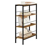 WOLTU Étagère de Rangement, Étagère Étroite à 4 Niveaux, Style Industriel, en MDF + Cadre Métallique, Marron Rustique + Noir, L50xP20xH78 cm, RGB52shm