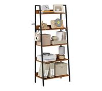 WOLTU Étagère Industrielle 5 Niveaux, Étagère de Rangement Étroite et Haute (Bureau, Salon, Cuisine), Cadre Métallique, 36x64x171 cm - Noir + Chêne Vintage