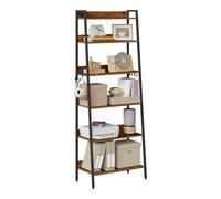 WOLTU Étagère Industrielle 6 Niveaux, Étagère de Rangement Étroite et Haute (Bureau, Salon, Cuisine), Cadre Métallique, 36x64x187,5 cm - Noir + Chêne Vintage