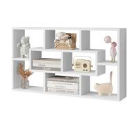 WOLTU Étagère Murale, Bibliothèque, Étagère Plante, Étagère Rangement avec Plusieurs Compartiments, Installation Horizontale ou Verticale au Mur ou sur Le Sol, Blanc, 85x16x48cm