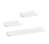 WOLTU Étagère Murale Blanche Lot de 3, Étagères Flottantes en MDF | Décoration Murale pour Cadre Photo, Dans Salon, Bureau, Chambre, Cuisine