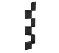 WOLTU Étagère Murale, Étagère d'angle Noir, Étagère en Forme Zigzag de 150cm de Haut pour CD DVD, RG9313sz