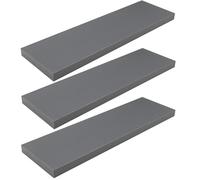 WOLTU Étagère Murale, Étagère Flottante en MDF, Lot de 3, pour Salon, Cuisine, Chambre, Salle de Bain, RG9318dgr-3