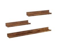WOLTU Étagère Murale, Étagère Flottante, Lot de 3,Marron Rustique