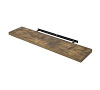 WOLTU Étagère Murale, Étagère Flottante pour Livres CD DVD, en Panneau de Bois d'Ingénierie, 110x23x3,8cm, Marron Rustique, RG9316hov