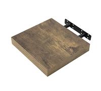 WOLTU Étagère Murale, Étagère Flottante pour Livres CD DVD, en Panneau de Bois d'Ingénierie, 25x23x3,8cm, Marron Rustique, RG9365hov